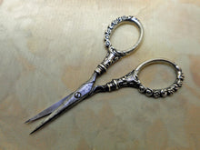 Load image into Gallery viewer, SOLD…………A pair of small silver handled scissors. c1900
