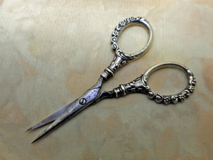 SOLD…………A pair of small silver handled scissors. c1900