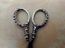 Load image into Gallery viewer, SOLD…………A pair of small silver handled scissors. c1900
