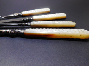 A set of four mother of pearl hand tools. c1840