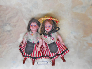 Two little dolls. German c1910.