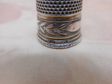 Load image into Gallery viewer, SOLD…..A Continental silver thimble with stone cap. c 1870.
