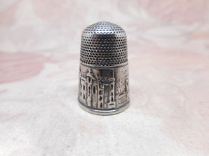 SOLD........Windsor Castle - antique silver thimble. c 1850.